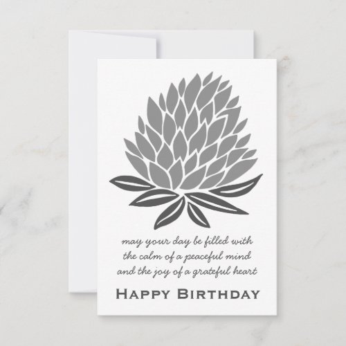 Lotus Flower Inspirational Mindful Happy Birthday  Card