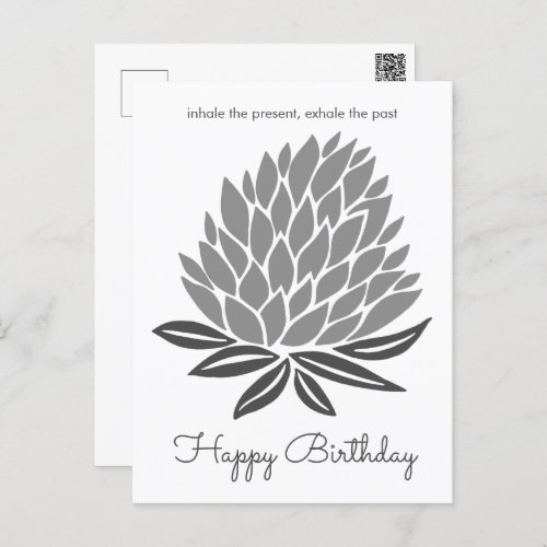 Lotus Flower Inspirational Mindful Happy Birthday  Postcard