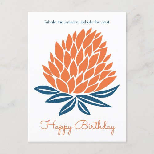 Lotus Flower Inspirational Mindful Happy Birthday  Postcard