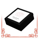 Lotus flower jeweler logo branding branded jewelry gift box<br><div class="desc">Minimalist line art logo and slogan branded jewelry box for jewelers featuring an imperial red lotus flower logo. You can rebrand it by adding your own logo,  business name and slogan.</div>