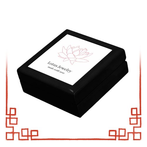 Lotus flower jeweler logo branding branded jewelry gift box