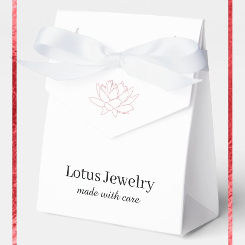 Lotus flower jewelry jeweler logo branding branded favor boxes