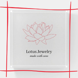 Lotus flower jewelry jeweler logo branding branded paperweight