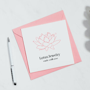 Lotus flower jewelry jeweler logo discount code square business card