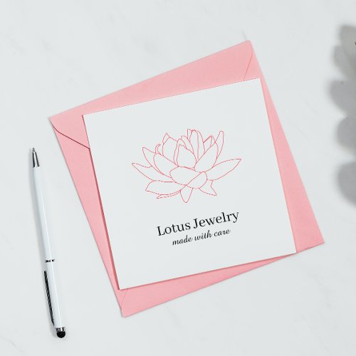 Lotus flower jewelry jeweler logo discount code square business card