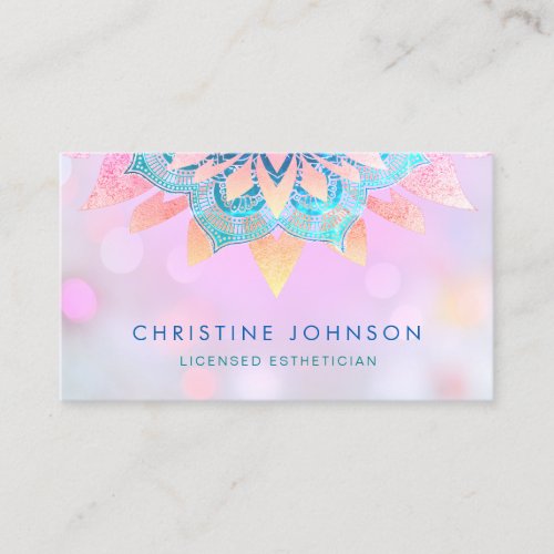 lotus flower licensed esthetician salon spa business card