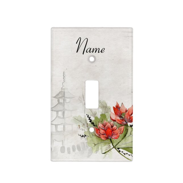 Lotus Flower Light Switch Cover (Front)