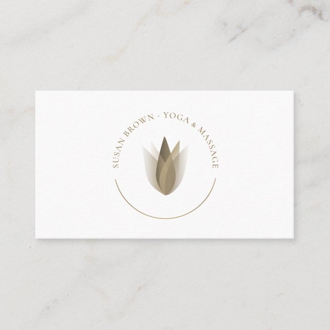 Lotus Flower Logo Business Card (Front)