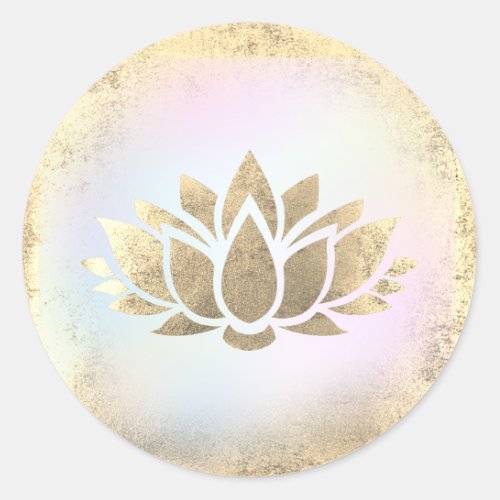 lotus flower logo classic round sticker