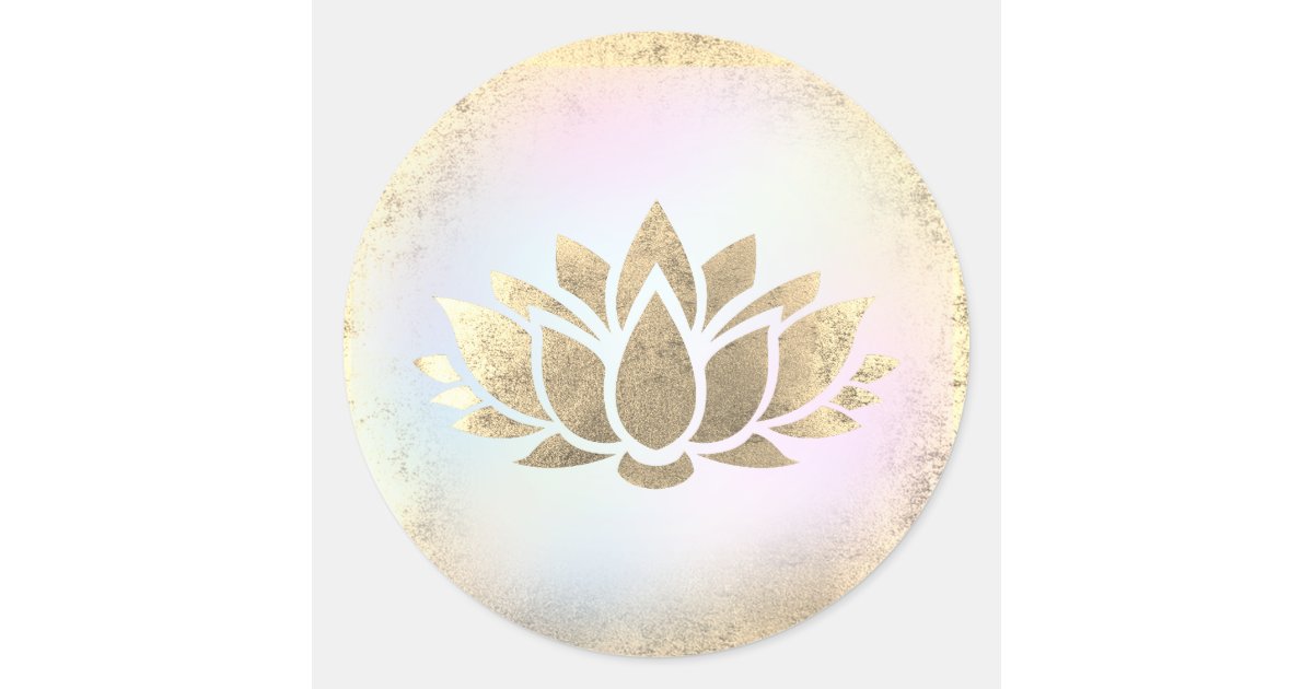lotus flower logo classic round sticker | Zazzle