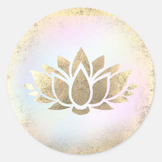 lotus flower logo classic round sticker | Zazzle