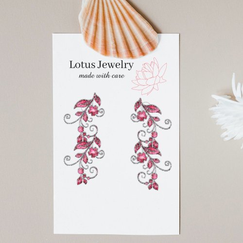 Lotus flower logo earring jewelry display card 