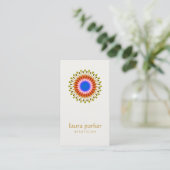 Lotus Flower Logo Healing Therapy Yoga Holistic Business Card (Standing Front)