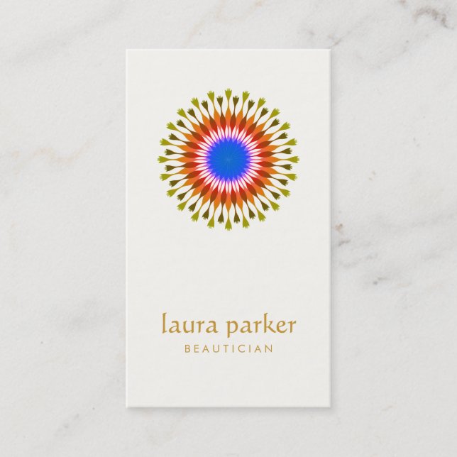Lotus Flower Logo Healing Therapy Yoga Holistic Business Card (Front)