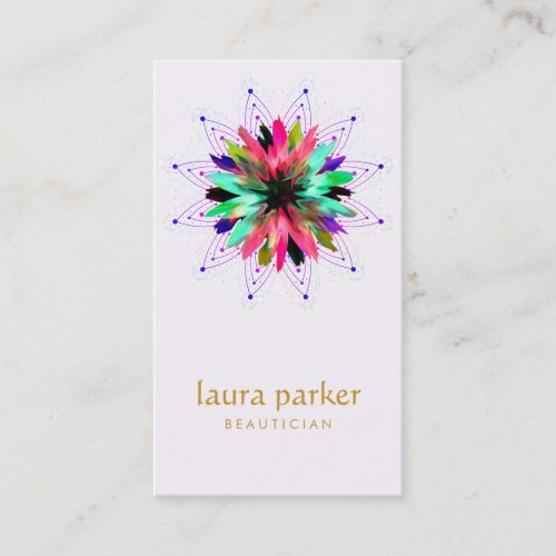 Lotus Flower Logo Healing Therapy Yoga Holistic Business Card
