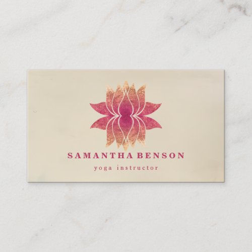 Lotus Flower Logo Yoga Business Card