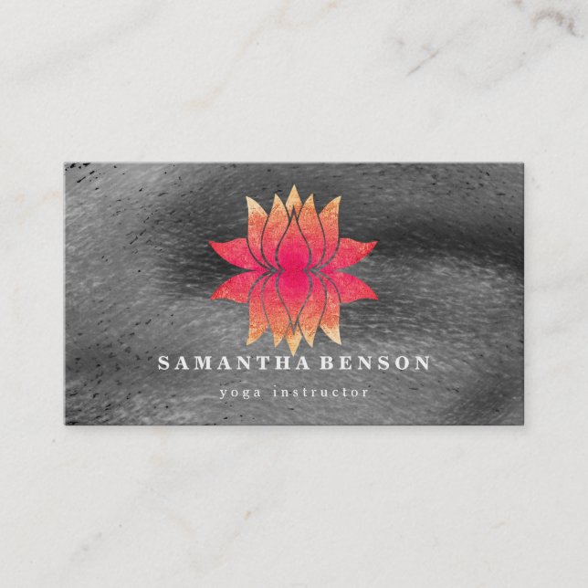 Lotus Flower Logo Yoga Business Card (Front)