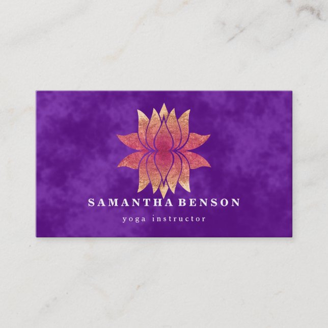Lotus Flower Logo Yoga Business Card (Front)