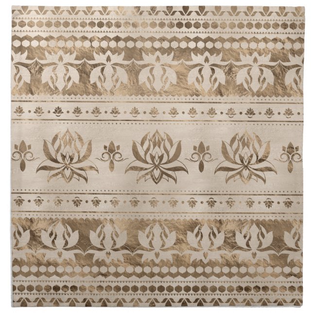 Lotus Flower Luxury ornament - pastel gold Cloth Napkin (Front)
