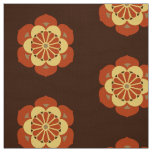 Lotus Flower Mandala, Brown, Rust and Yellow Fabric