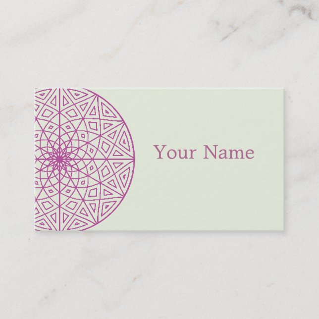 Lotus Flower Mandala Business Card (Front)