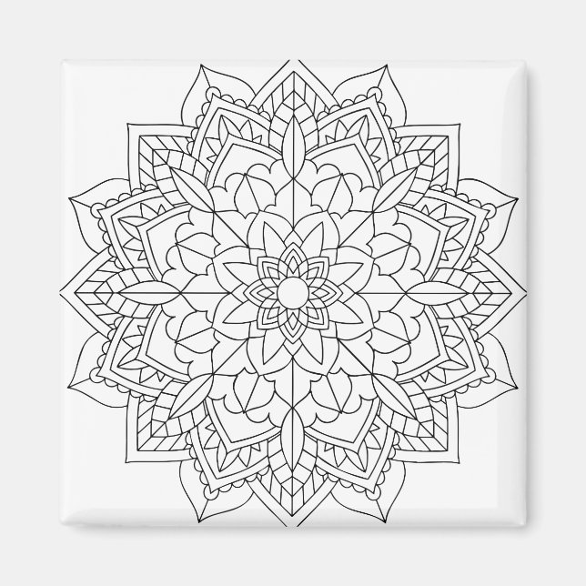 Lotus Flower Mandala Magnet (Front)