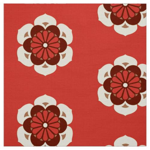 Lotus Flower Mandala Mandarin Orange Fabric