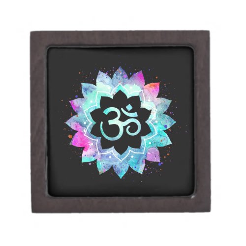  Lotus FLower Mandala  OM AUM Symbol Watercolor Gift Box