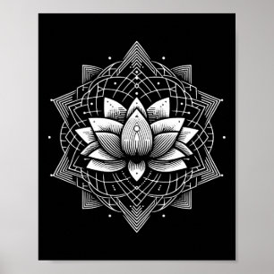Lotus Flower Mandala Sacred Geometry Geometric Art Poster