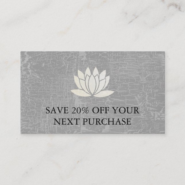 Lotus Flower / Marbled Gray | Discount Business Card (Front)