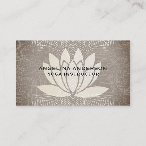 Lotus Flower Marbled  Yoga Teacher  Yoga Studio Business Card