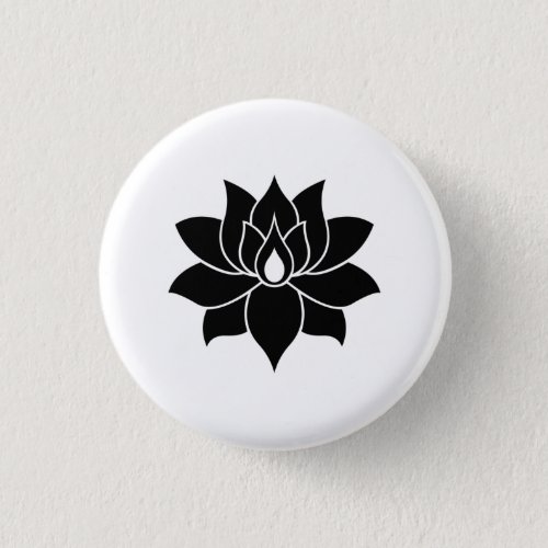 Lotus Flower Meditation Yoga Men Women  Kids Button