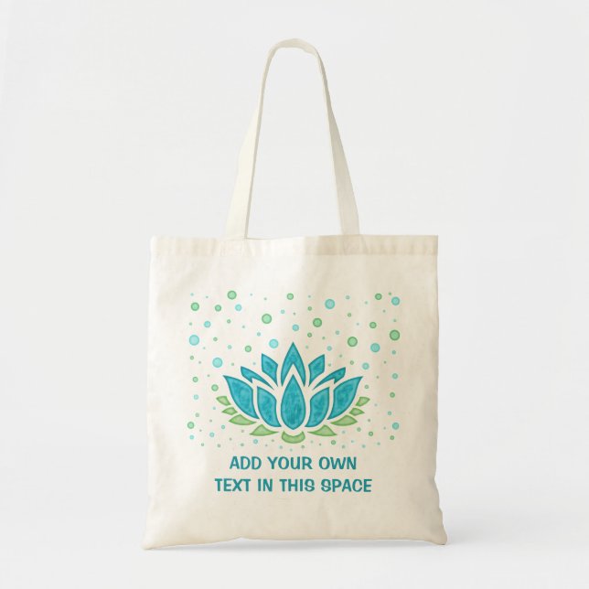 Lotus Flower Meditation Yoga Zen | Text Template Tote Bag (Front)
