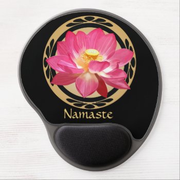Lotus Flower Namaste Gel Mousepad 2 by MoonArtandDesigns at Zazzle