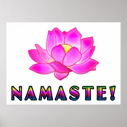 Lotus Flower Namaste Poster | Zazzle