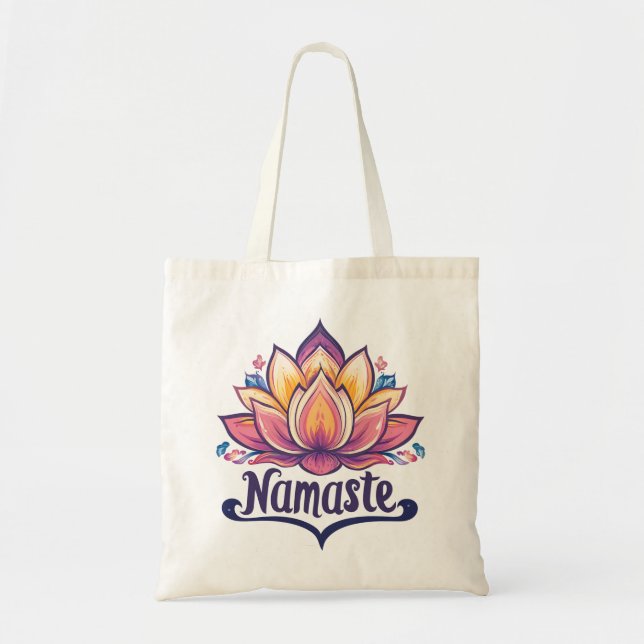 Lotus Flower 'Namaste' Tote Bag (Front)