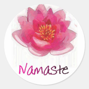 Lotus Flower "Namaste" Yoga Gifts Classic Round Sticker