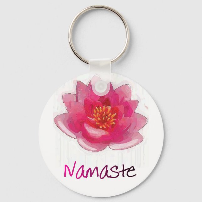 Lotus Flower "Namaste" Yoga Gifts Keychain (Front)