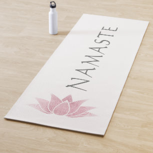 Lotus Flower Namaste Yoga Instructor Minimalist Yoga Mat