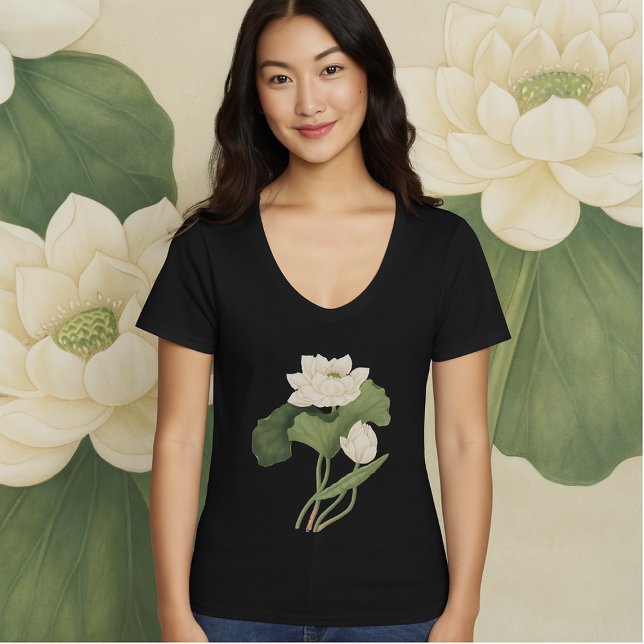 Lotus Flower of East India Botanical Art T-Shirt (Creator Uploaded)