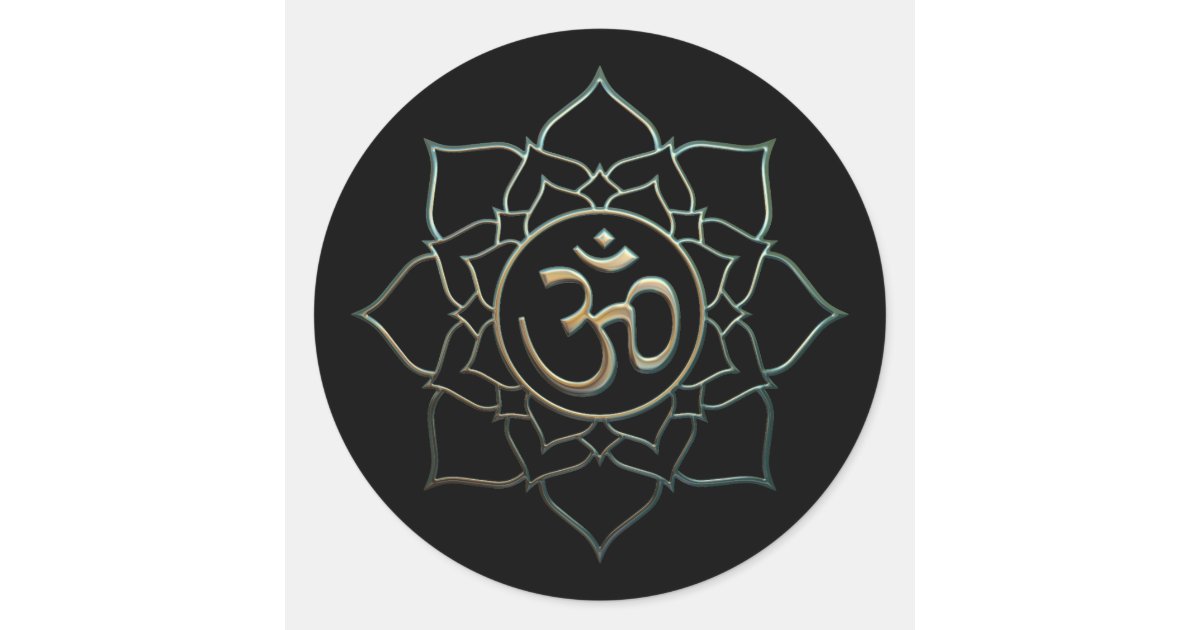 Lotus Flower Om Classic Round Sticker | Zazzle