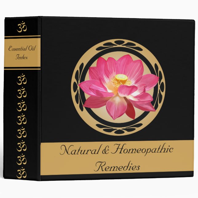 Lotus Flower Om Essential Oils Signature 2" Binder (Front/Spine)