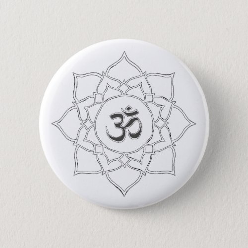 Lotus Flower Om Symbol Drawing Button