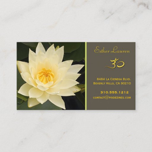 Customizable Lotus flower, Om yoga, healers Business Card Templates