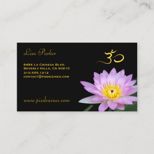 Customizable Lotus flower, Om yoga, healers Business Card Templates