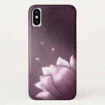 Lotus flower on purple background iPhone x case