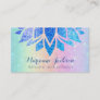 lotus flower on rainbow pattern skincare business card