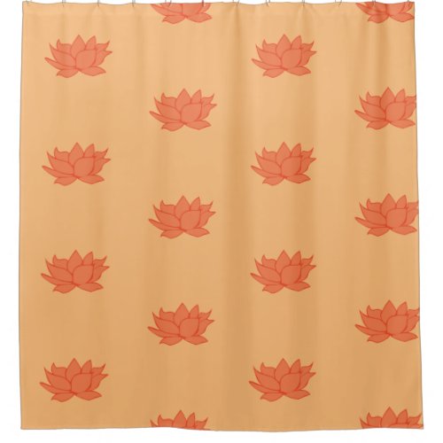 Lotus Flower Orange Shower Curtain