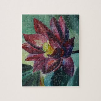 Lotus Flower Painting  Photo Puzzle with Gift Box