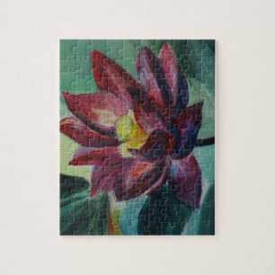 Lotus Flower Painting Photo Puzzle with Gift Box